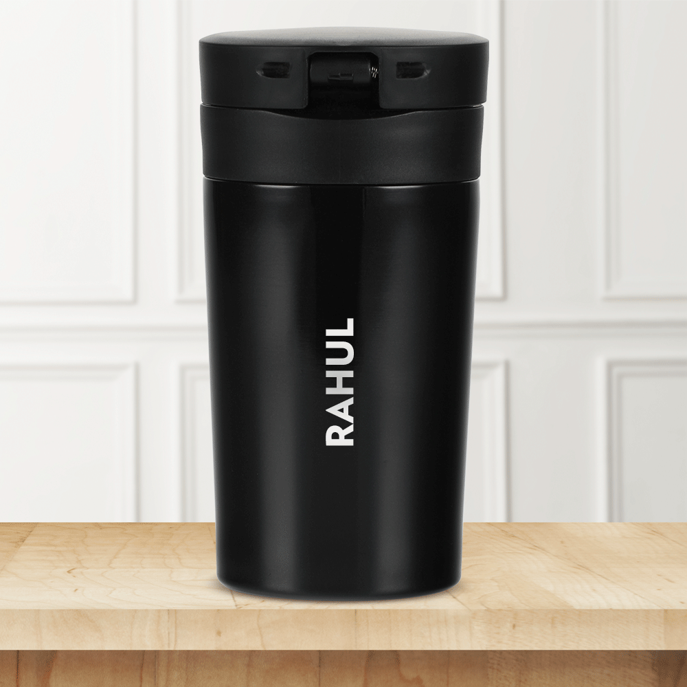 Borosil Coffeemate Insulated Mug-Personalise, Black, 300ml