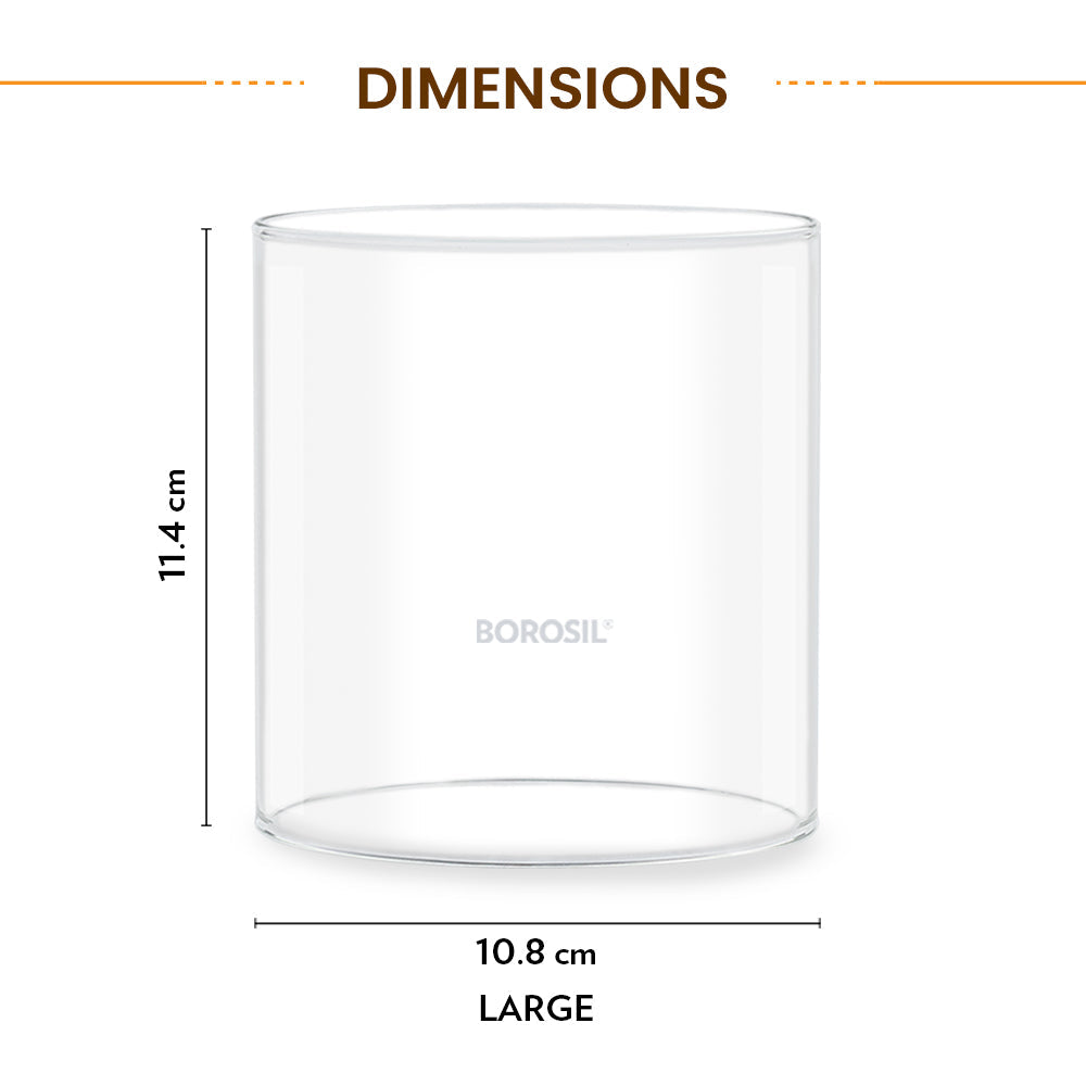 Borosil Glass Chimney Set of 2, Large