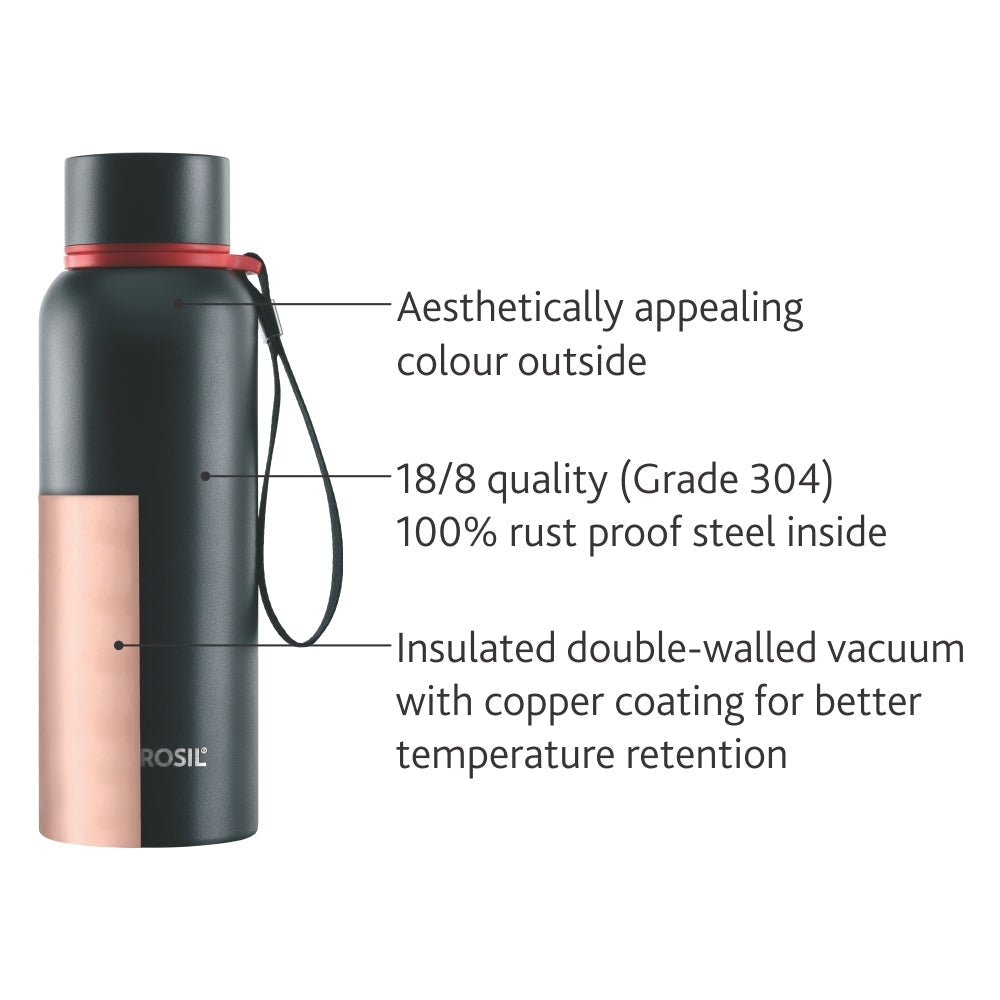 Borosil Trek Black Personalise, 850ml