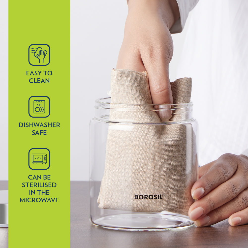 Borosil Endura Airtight Glass Jar Set, 1.2Lx2
