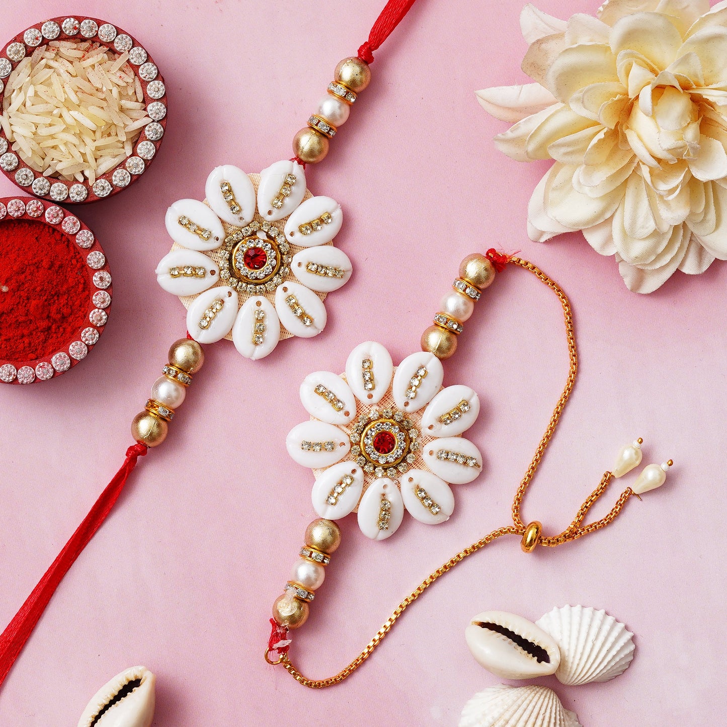 Webelkart Rakhi Combo for Bhaiya Bhabhi Rakhi for Brother and Bhabhi Rakhi Gifts for Sister Combo Set - Rakshabandhan Gift for Brother With Roli Chawal Pack