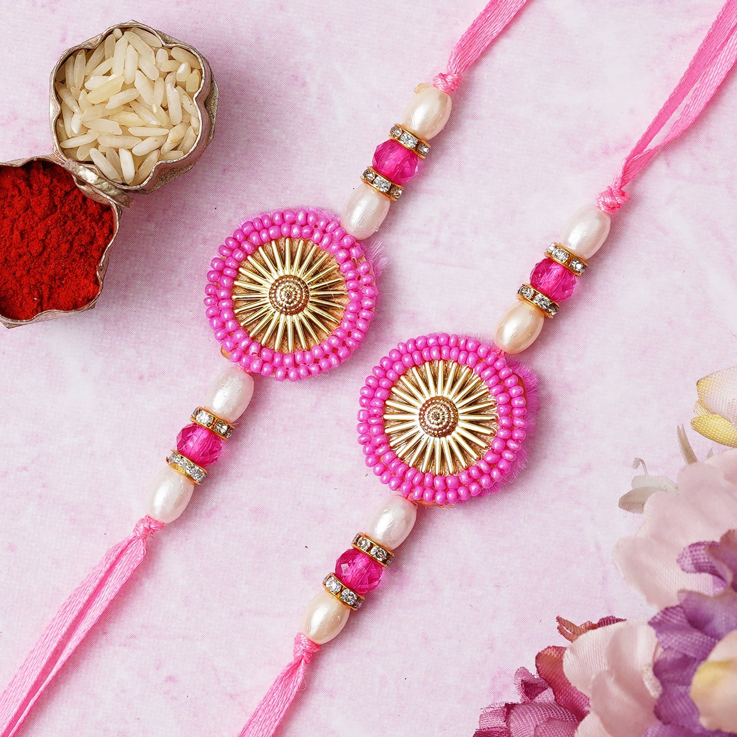 Webelkart Premium Rakhi Combo for Bhaiya Bhabhi Rakhi for Brother and Bhabhi Rakhi Bracelet Rakhi Combo for Brother Rakshabandhan Gift for Brother With Roli Chawal Pack