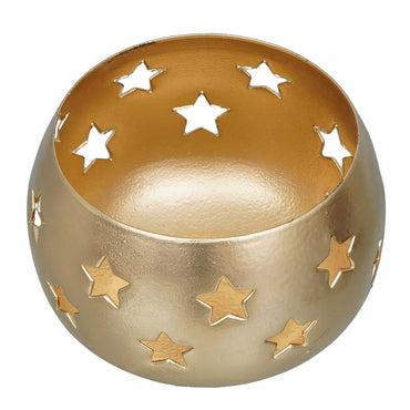 Webelkart®️ Premium Metal Star Tealight Candle Holder for Home and Office Decor| Metal Tealight Holder for Decorations (3 inches, Gold)