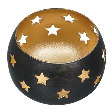 Webelkart®️ Premium Metal Star Tealight Candle Holder for Home and Office Decor| Metal Tealight Holder for Decorations (3 inches, Black)
