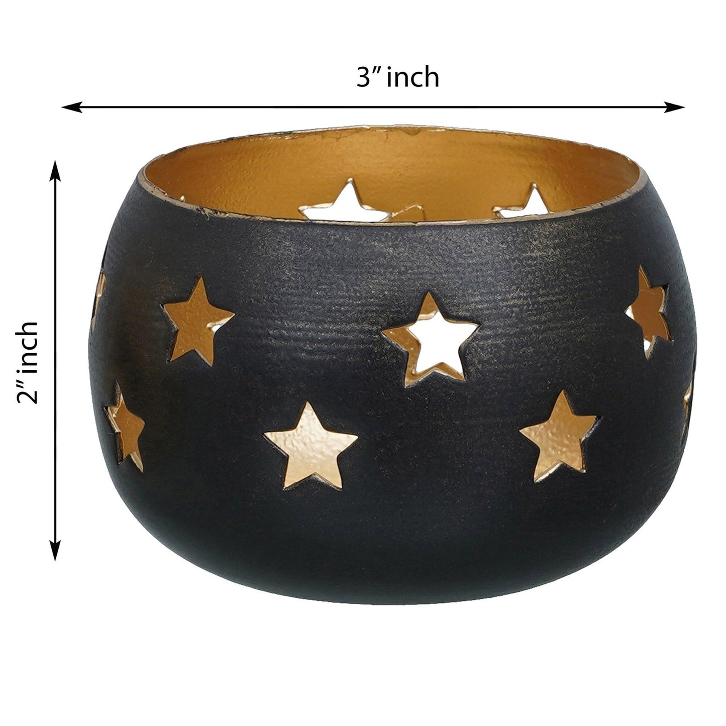 Webelkart®️ Premium Metal Star Tealight Candle Holder for Home and Office Decor| Metal Tealight Holder for Decorations (3 inches, Black)