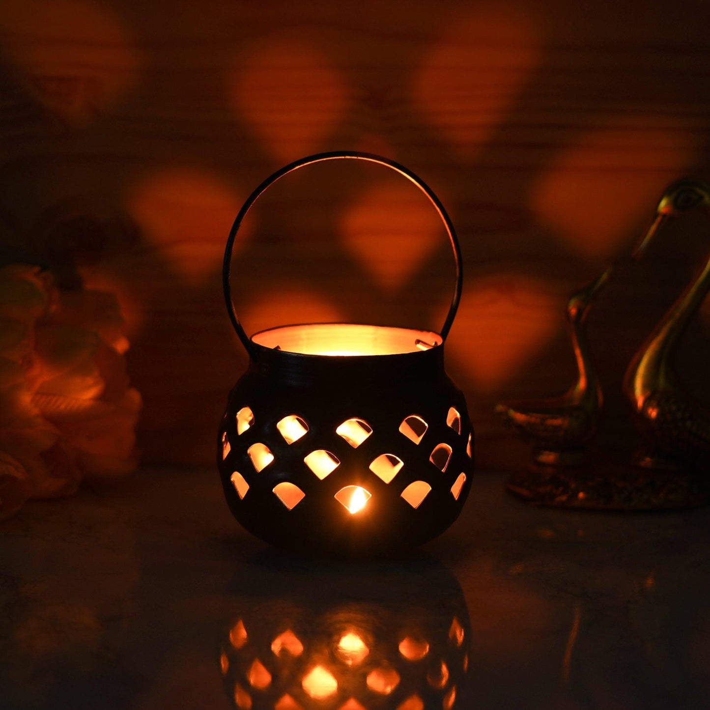 Webelkart®️ Premium Handcrafted Wall Hanging Decorative Tealight Candle Holder, Lantern, Lamp, Hanging Light Holder for Home Decor, Table/Office/Indoor/Outdoor