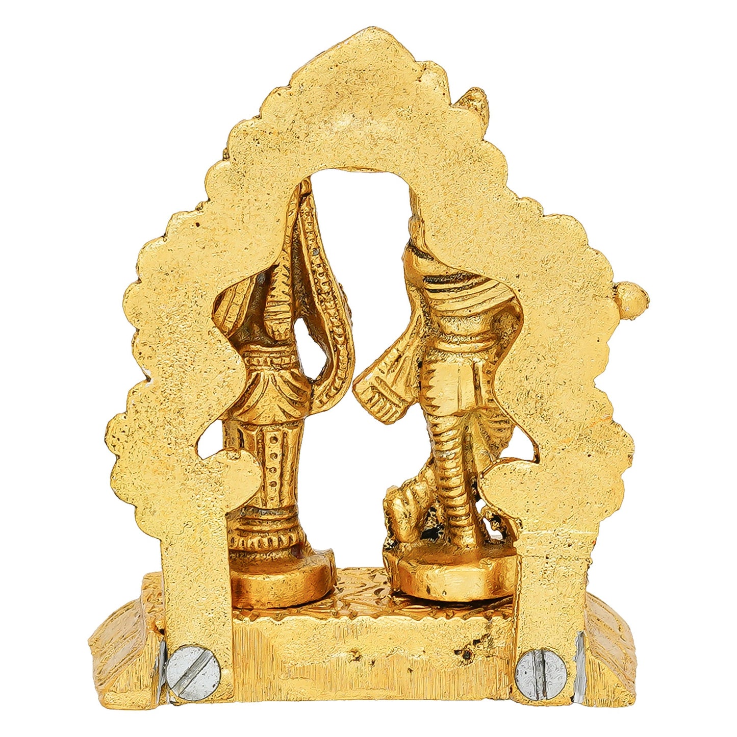 Webelkart Antique Metal Radha Krishna Idol Statue for Home/Office Decor| Radha Krishna Idol for Temple Decor,Radhe Krishna ki Murti for Pooja Room(4" Inches, Gold)