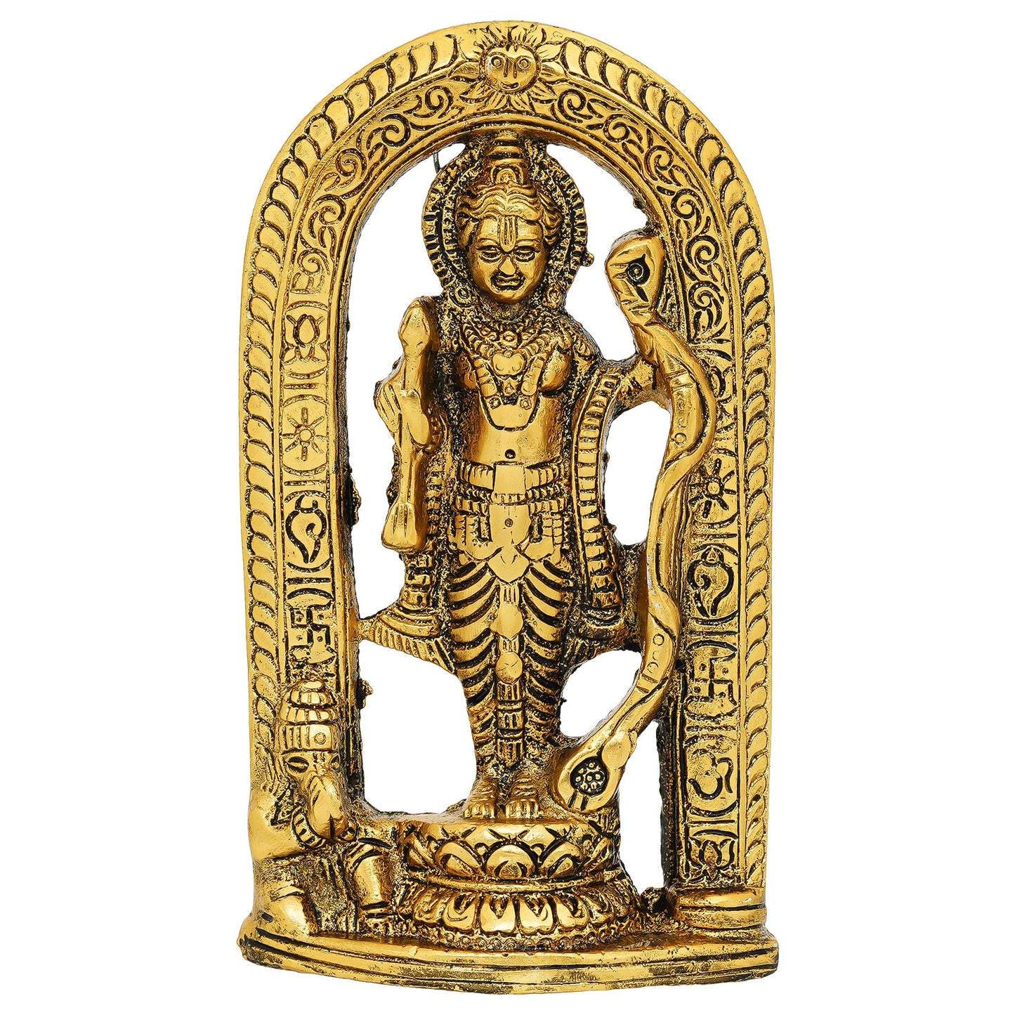 Webelkart Antique Metal Ram Lalla Statue for Car Dashbord and Home/Office Decor| Ram Lalla Idol Ayodhya Shree Ram Murti Showpiece, Ram Lalla Ji ki Murti,Home Decoration Item (6.5" Inches)