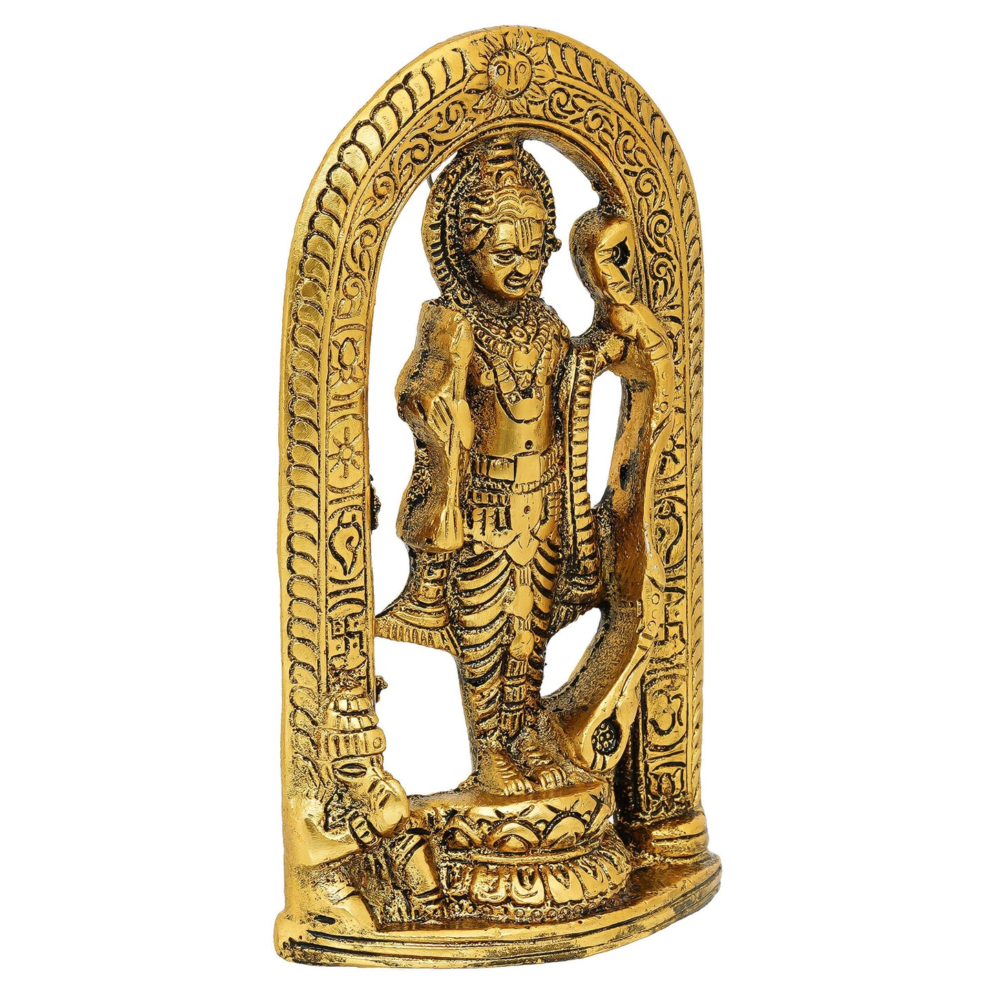 Webelkart Antique Metal Ram Lalla Statue for Car Dashbord and Home/Office Decor| Ram Lalla Idol Ayodhya Shree Ram Murti Showpiece, Ram Lalla Ji ki Murti,Home Decoration Item (6.5" Inches)