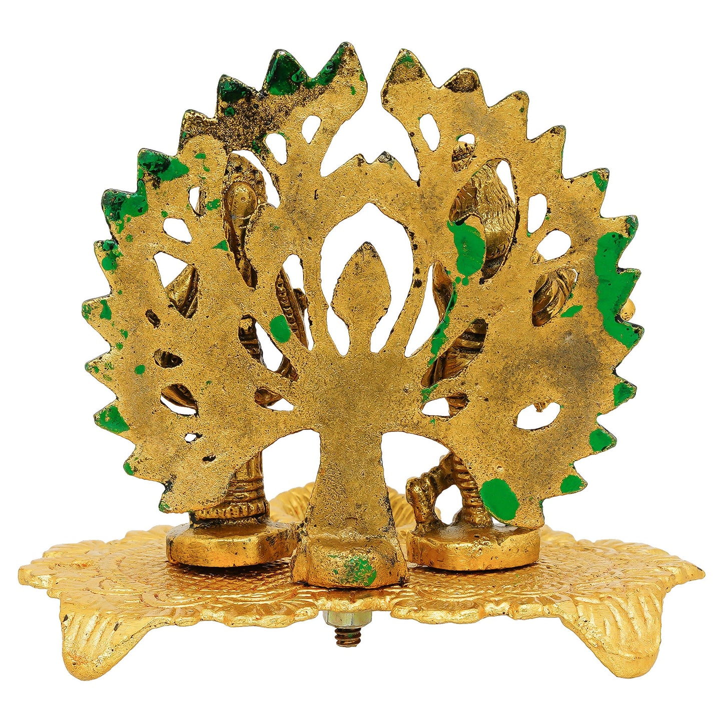 Webelkart Premium Metal Cute Radha Krishna Idol for Home/Office Decor|Radhe Krishna ki Murti for Pooja Room Diwali Decor Item, Home Decoration Item 4.13" Inches, Gold