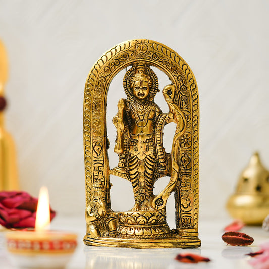 Webelkart Antique Metal Ram Lalla Statue for Car Dashbord and Home/Office Decor| Ram Lalla Idol Ayodhya Shree Ram Murti Showpiece, Ram Lalla Ji ki Murti,Home Decoration Item (6.5" Inches)