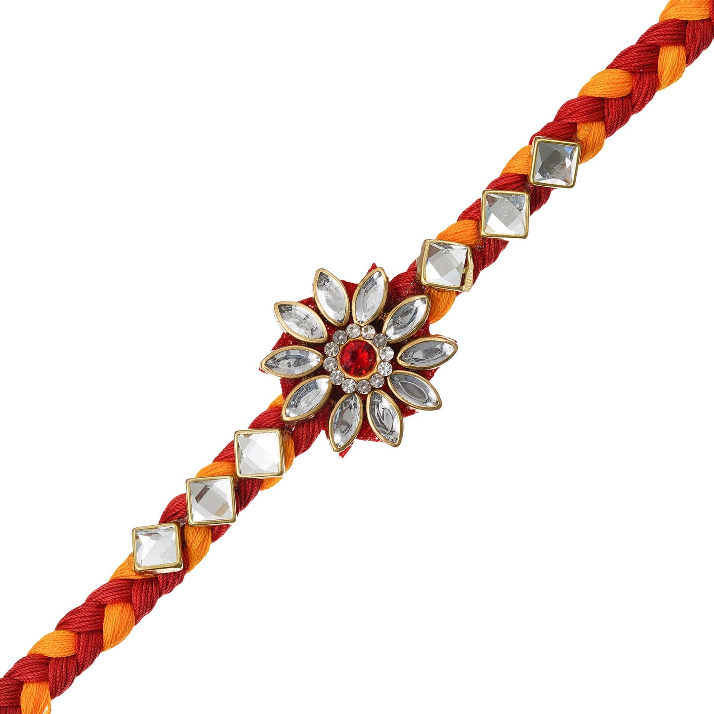 Webelkart Premium Stone Rakhi For Brother With Riddhi-Siddhi Sticker for Home Decor | Rakhi For Brother And Bhabhi | Rakhi For Bhaiya Bhabhi | Dora Rakhi With Kids Roli Chawal Best Wishes Card