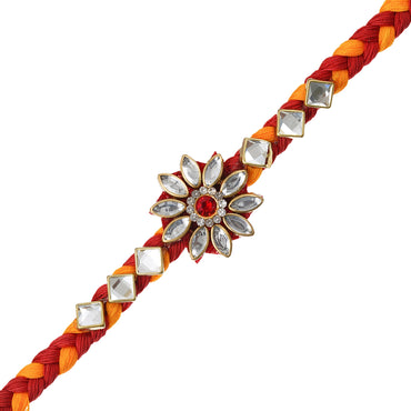 Webelkart Premium Stone Rakhi For Brother With Riddhi-Siddhi Sticker for Home Decor | Rakhi For Brother And Bhabhi | Rakhi For Bhaiya Bhabhi | Dora Rakhi With Kids Roli Chawal Best Wishes Card