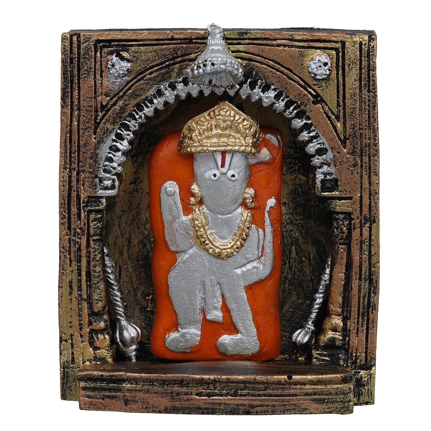 JaipurCrafts Premium Polyresin Lord mehandipur Balaji Darbar Idol Statue for and Pooja Decor| Hanuman Ji ki Murti for Home and Puja Room| Puja Decor Items (4 Inches, Polyresin)