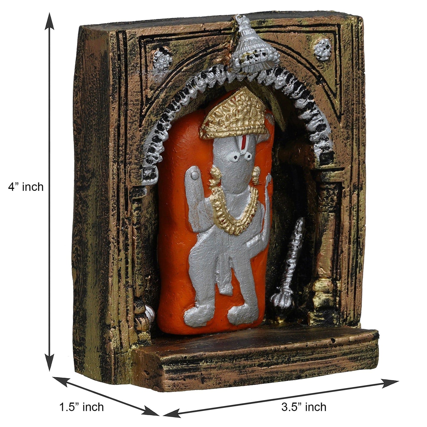 JaipurCrafts Premium Polyresin Lord mehandipur Balaji Darbar Idol Statue for and Pooja Decor| Hanuman Ji ki Murti for Home and Puja Room| Puja Decor Items (4 Inches, Polyresin)