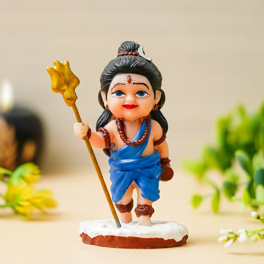 Webelkart Premium Little Baal Shiv Statue for Car Dashboard,Good Luck Gift for Home Decor/Cute Shiv Ji Murti for Home Decor/Show Piece for Home Decoration (4.33" Inches)