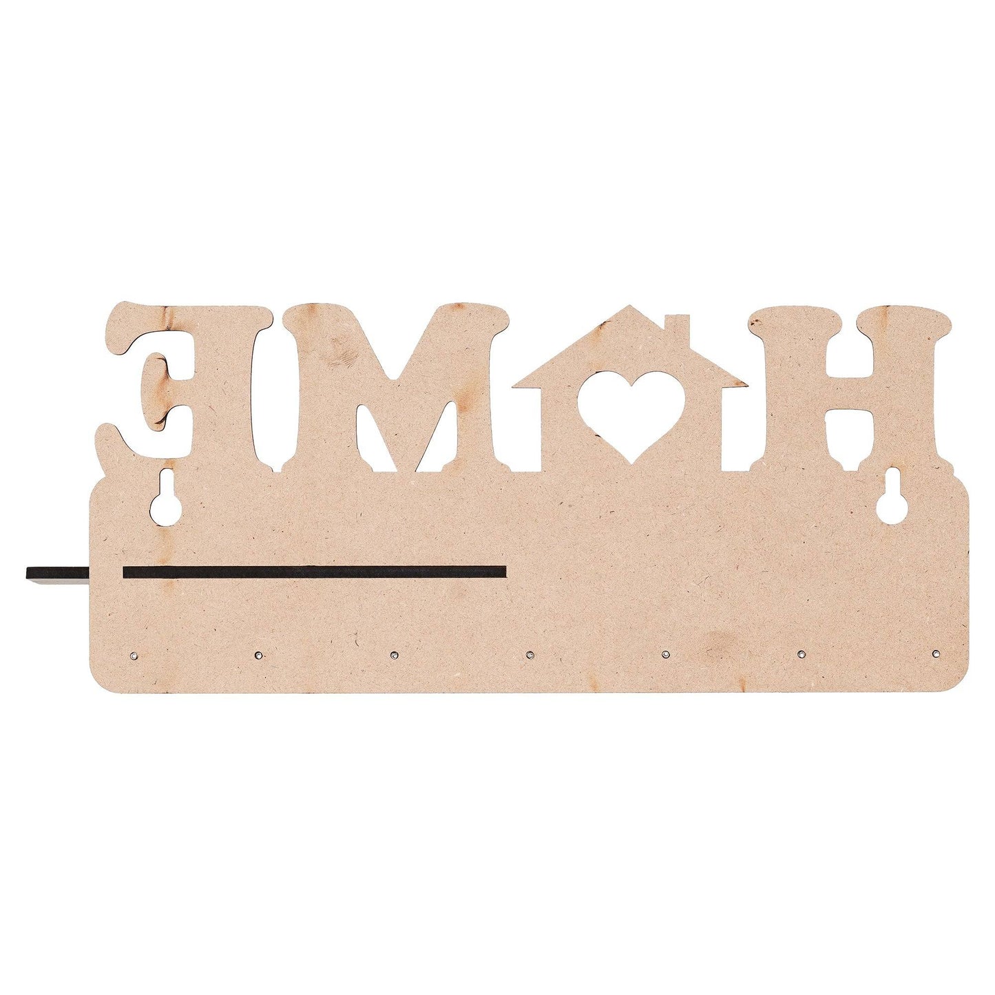 Webelkart Designer Home Keys Wooden Key Holder with 7 Hooks, Free Keychain (29 cm x 13.5 cm x 0.4 cm, Green) Key Stand Key Hanger