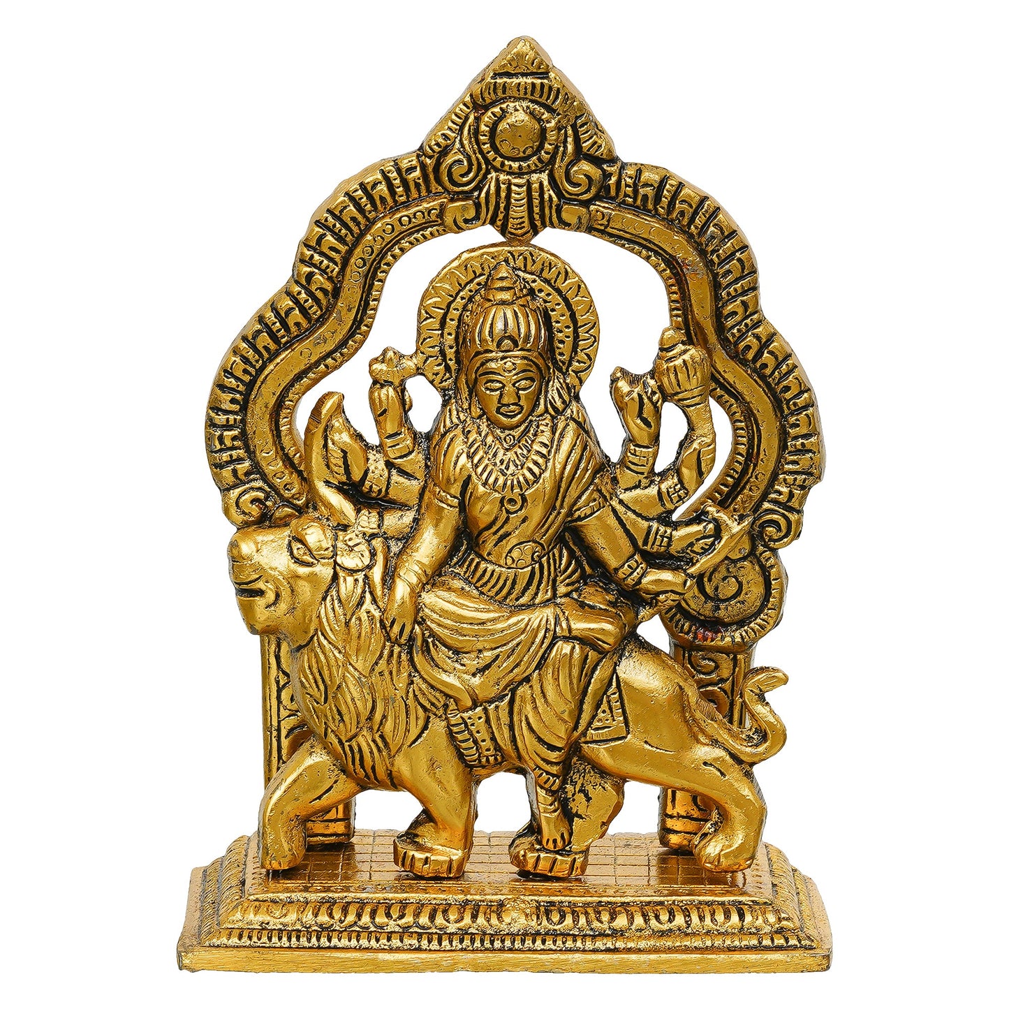 Webelkart Premium Metal Maa Durga MATA Rani Sherawali Murti Idol for Temple,MATA Rani Murti for Office Desk,Sherawali MATA Idol for Car Dashboard (6.50" Inches)