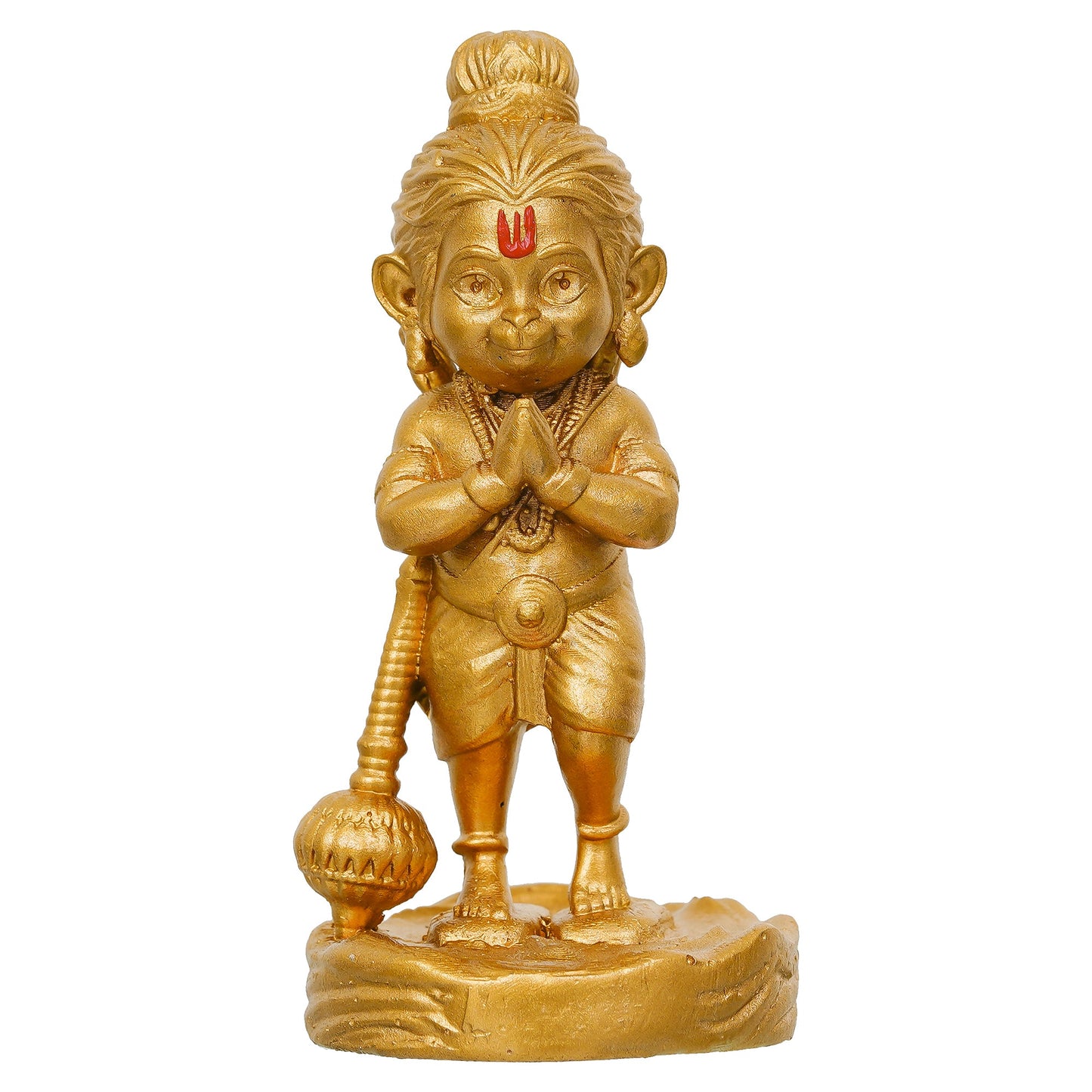 Webelkart Premium Resin Bal Lord Hanuman Showpiece for Home Decor, Hanuman Idol Statue for Car Dashboard | Hanuman Ji Bajrang Bali Ki Murti for Home and Office Temple (3.14" Inches Gold)