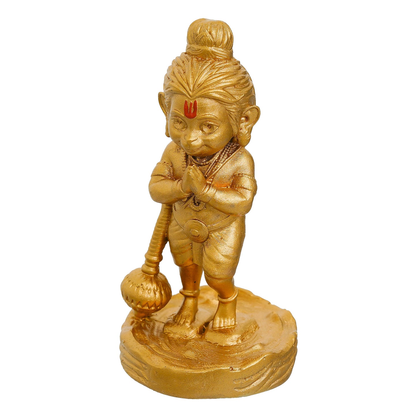 Webelkart Premium Resin Bal Lord Hanuman Showpiece for Home Decor, Hanuman Idol Statue for Car Dashboard | Hanuman Ji Bajrang Bali Ki Murti for Home and Office Temple (3.14" Inches Gold)