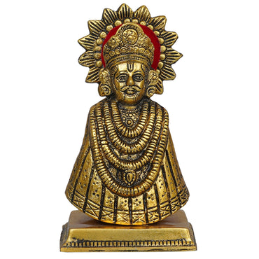 JaipurCrafts Premium Baba Khatu Shyam ji Idol Statue Showpiece for Home and Pooja Decoration | Khatu Shyam Murti for Home and Car Dashboard (Gold , 6.5 Inches)