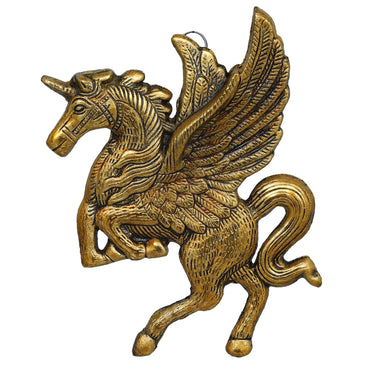 JaipurCrafts Premium HandiCrafted Metal Flying/Running Horse Statue Wall Hanging For Home And Office Decor ( 7.5 Inches)