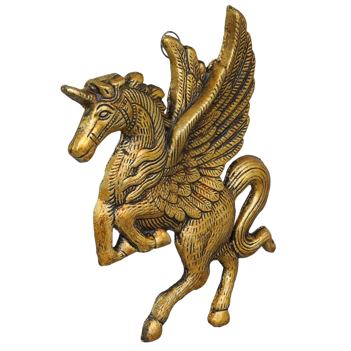 JaipurCrafts Premium HandiCrafted Metal Flying/Running Horse Statue Wall Hanging For Home And Office Decor ( 7.5 Inches)