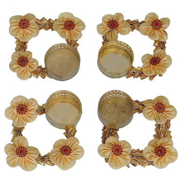 Webelkart Premium Handmade Set of 4 Diwali tealight Candle Holder for Home and Pooja Room Decorations| Decorative Diyas for Diwali ( Pack of 4)