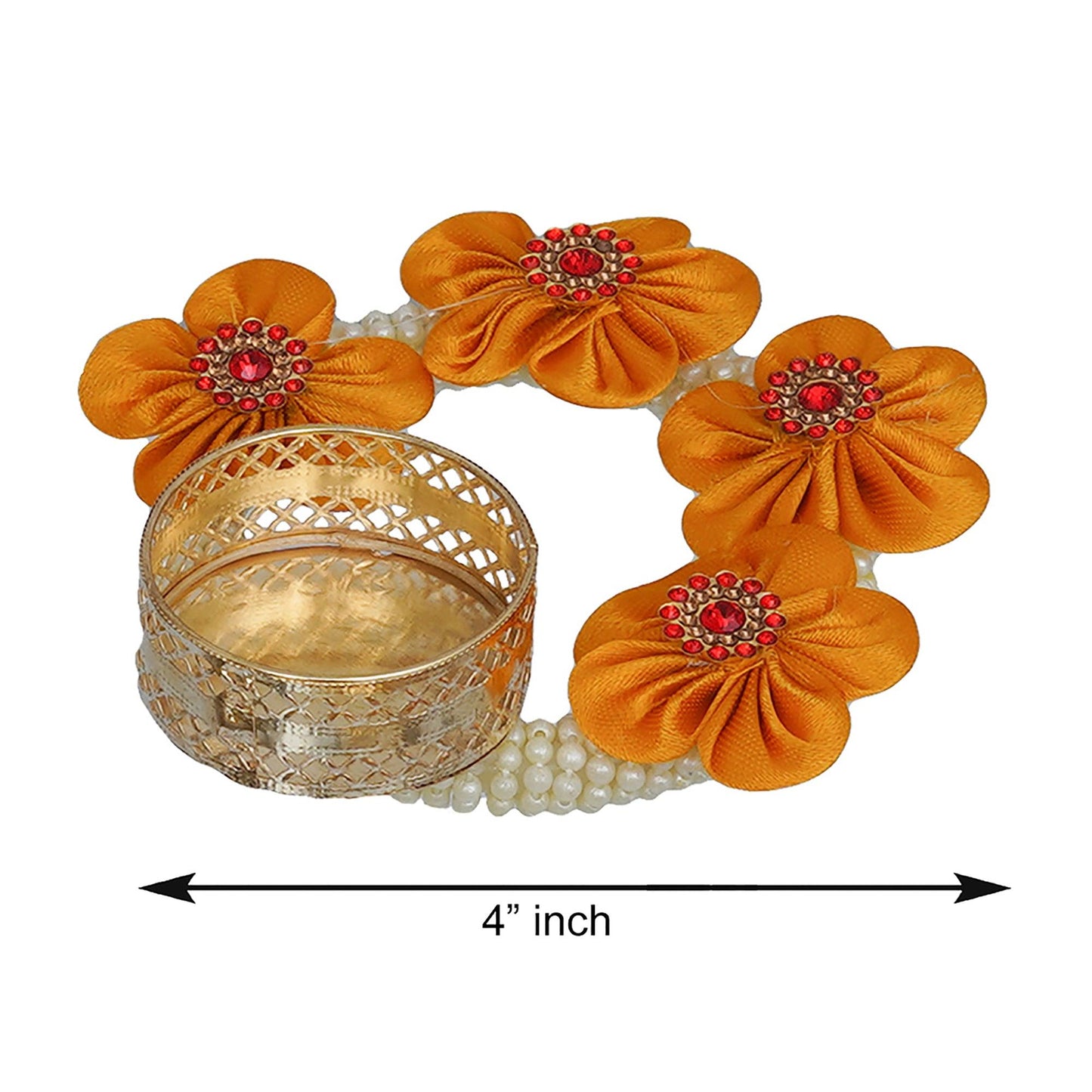 JaipurCrafts Premium Set of 4 Lotus Shape Tealight Candle Holder for Home and Office Decor | tealight Candle Holder for Diwali Decorations | Diwali Candles for Decorations ( 4 Inches)