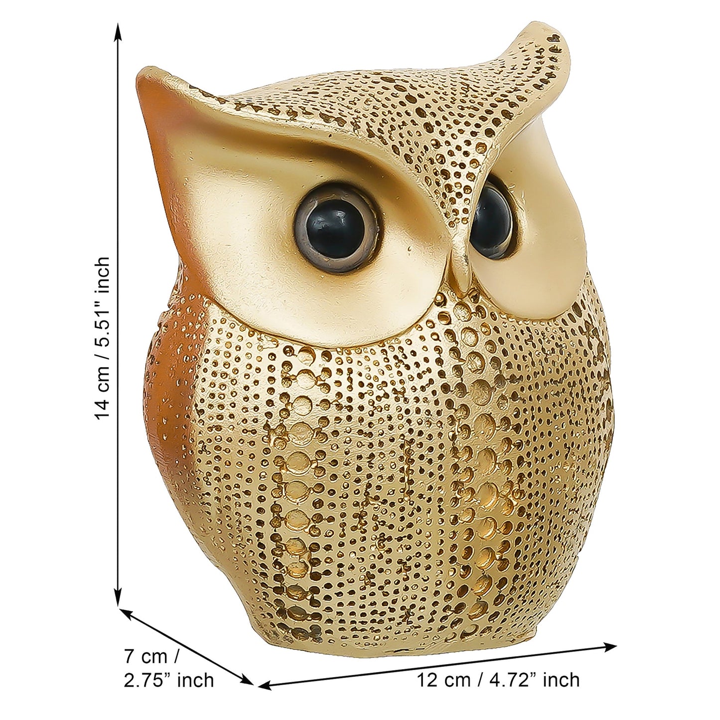 Webelkart Premium Gold Resin Classy Lucky Owl Figure Showpiece for Home/Office Decor,Decorative Items for Table Decor Owl Status (Gold-5.51" Inches)