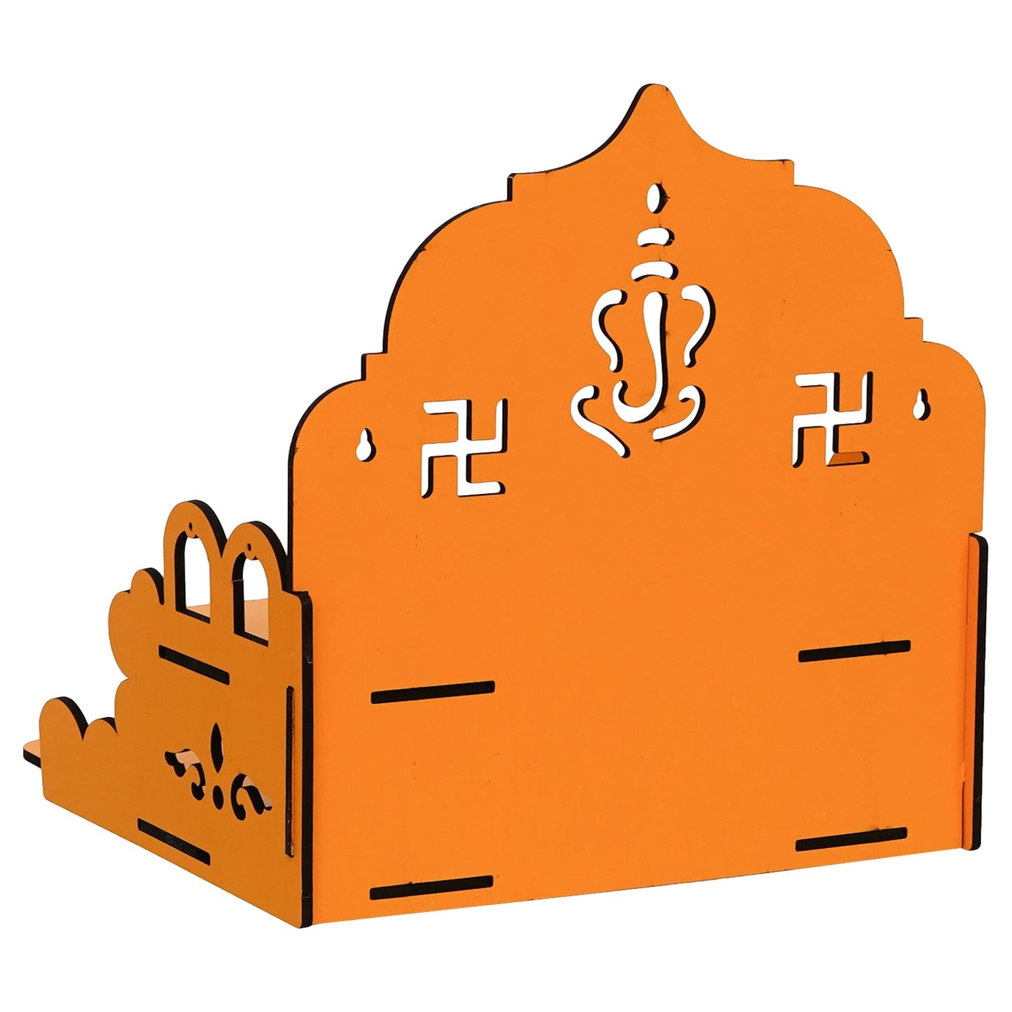 Webelkart Antique Ganesha Ji Wooden Beautiful Temple for Home Decor,MDF Temple with Book Drow/Pooja Mandir for Home/Office/Wall Mounted Temple Home Temple (11.61 x 1.23 x 29.5 Inches)
