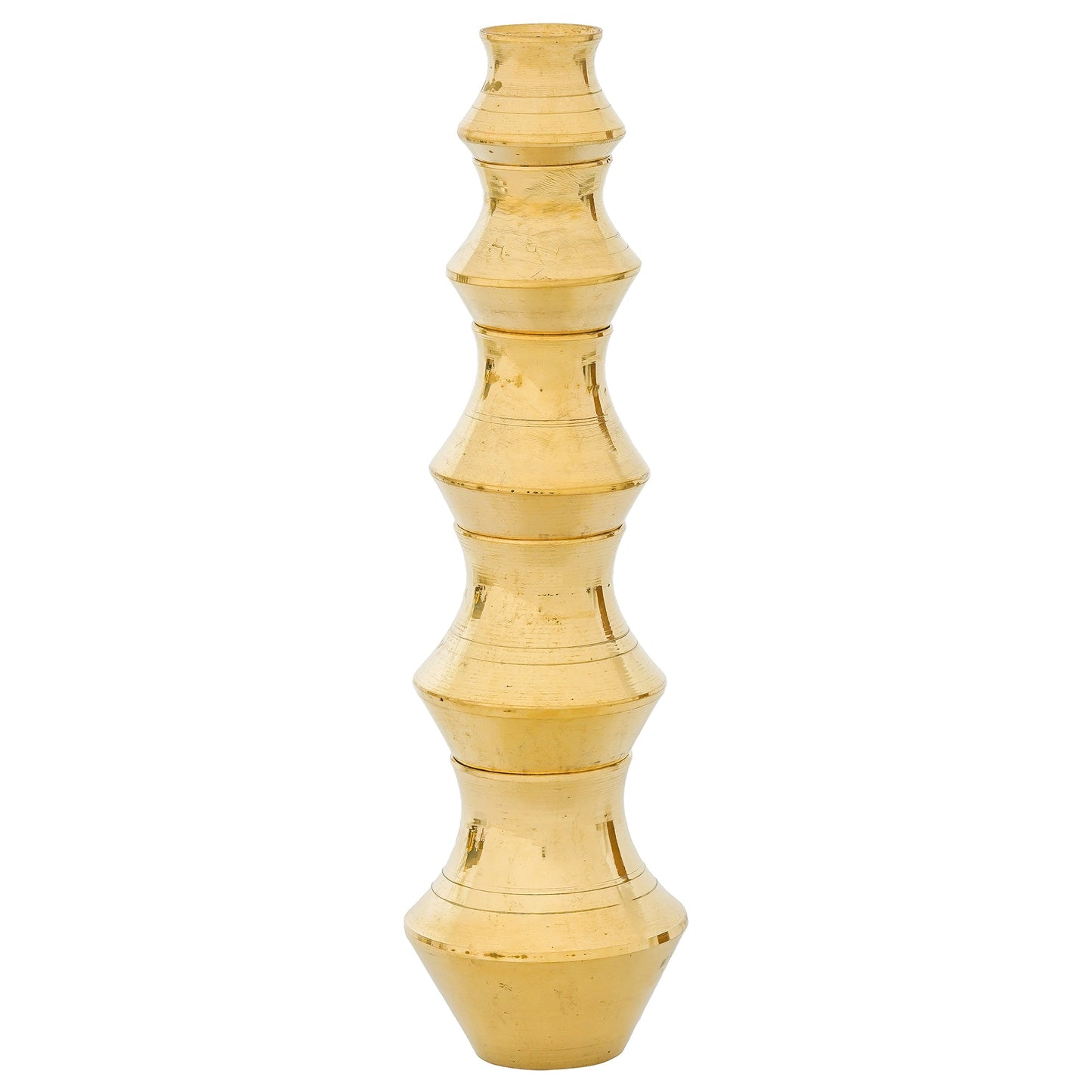 Webelkart Premium Brass Home Decor Set of 5 Small Matki Showpiece for Home/Office Decor| Kids Gift Item| Doll Gift Item (2" Inches Gold) Table Decor