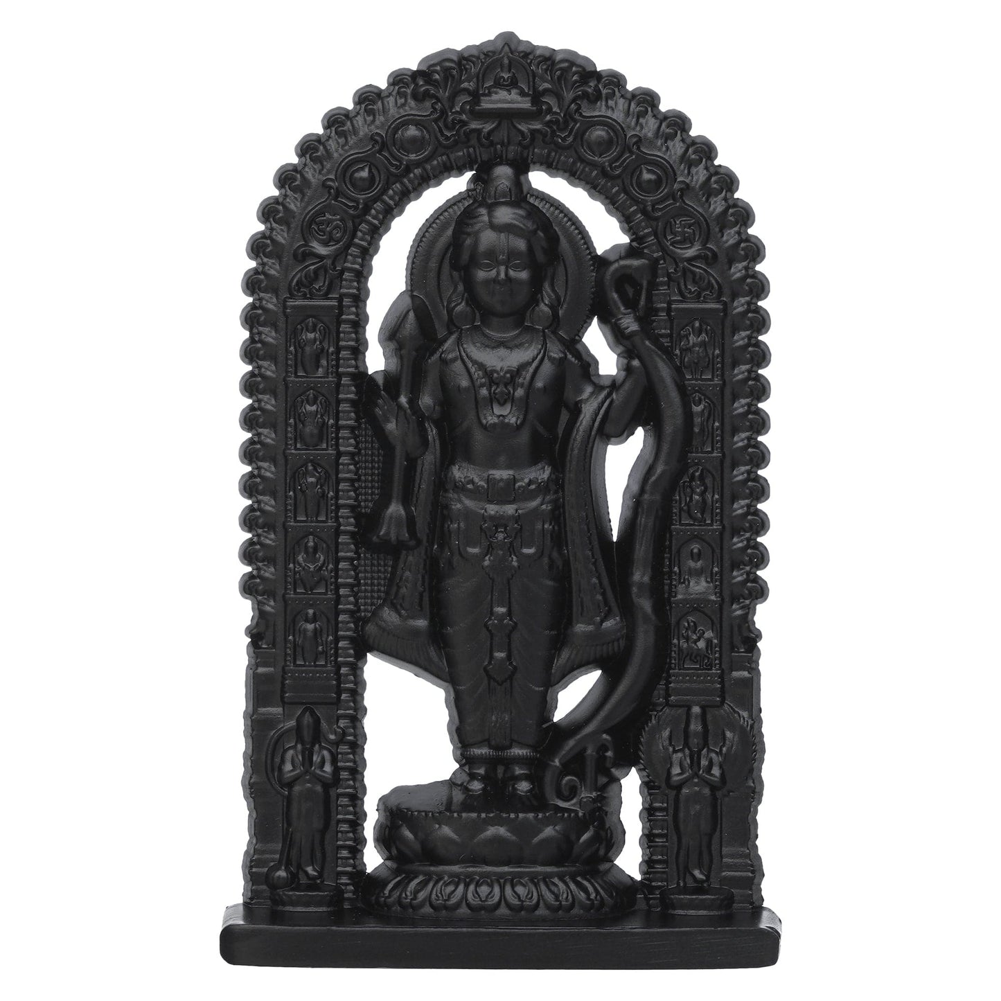 Webelkart Premium Ram Lalla Statues for Car Dashboard and Home Decor | Ram Lalla Idol Ayodhya Shree Ram Murti Showpiece (2.75" Inches-Metal) (Black)