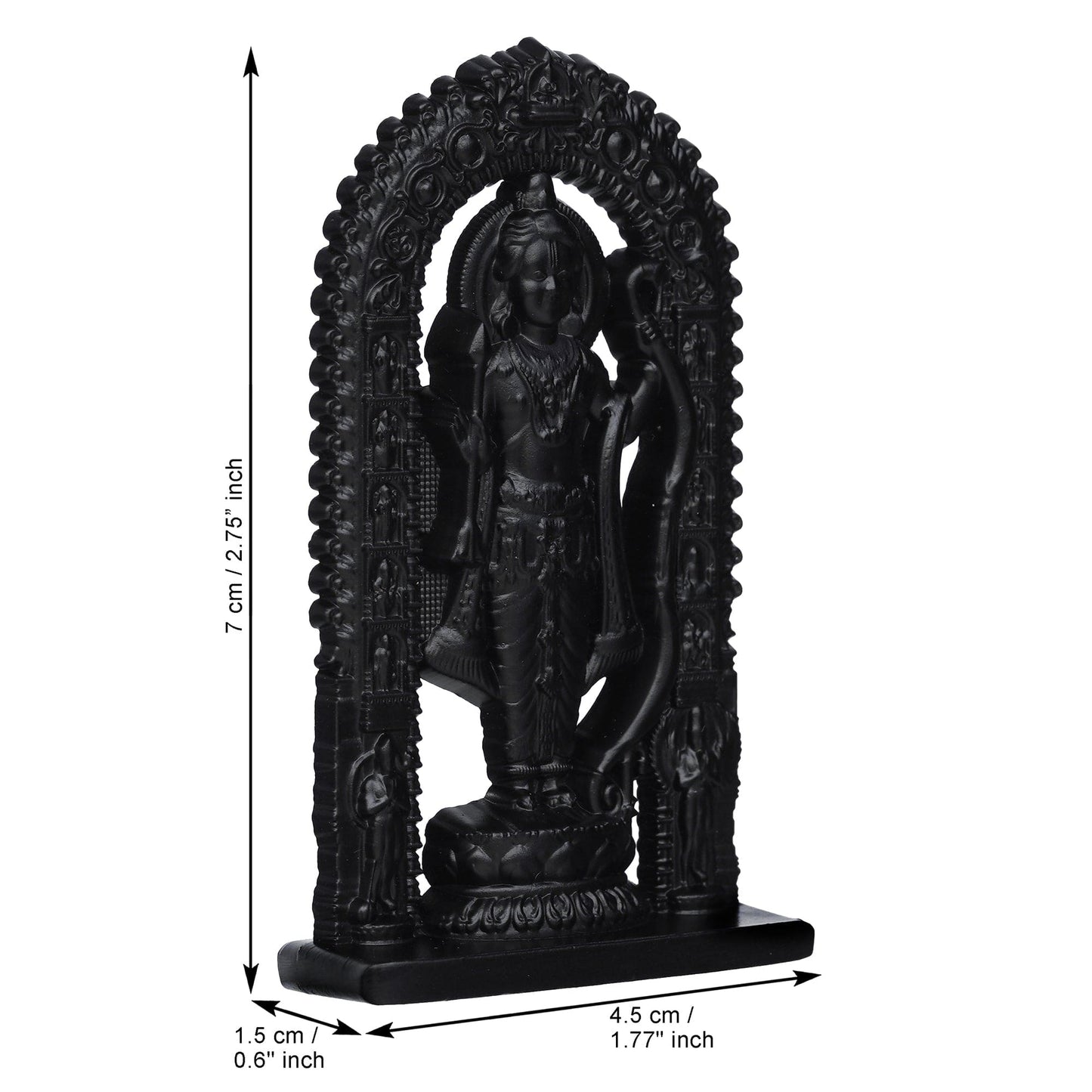 Webelkart Premium Ram Lalla Statues for Car Dashboard and Home Decor | Ram Lalla Idol Ayodhya Shree Ram Murti Showpiece (2.75" Inches-Metal) (Black)