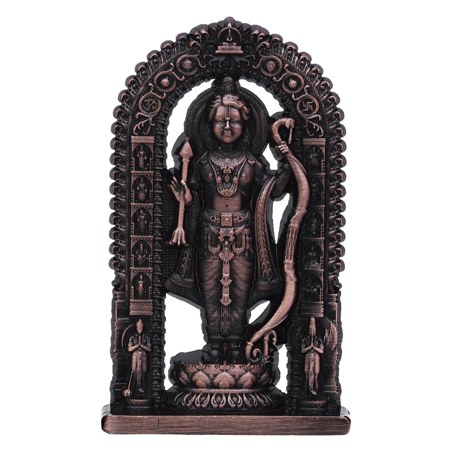 Webelkart Premium Ram Lalla Statue for Car Dashbord and Home Decor | Ram Lalla Idol Ayodhya Shree Ram Murti Showpiece (2.75" Inches-Metal) (Copper)