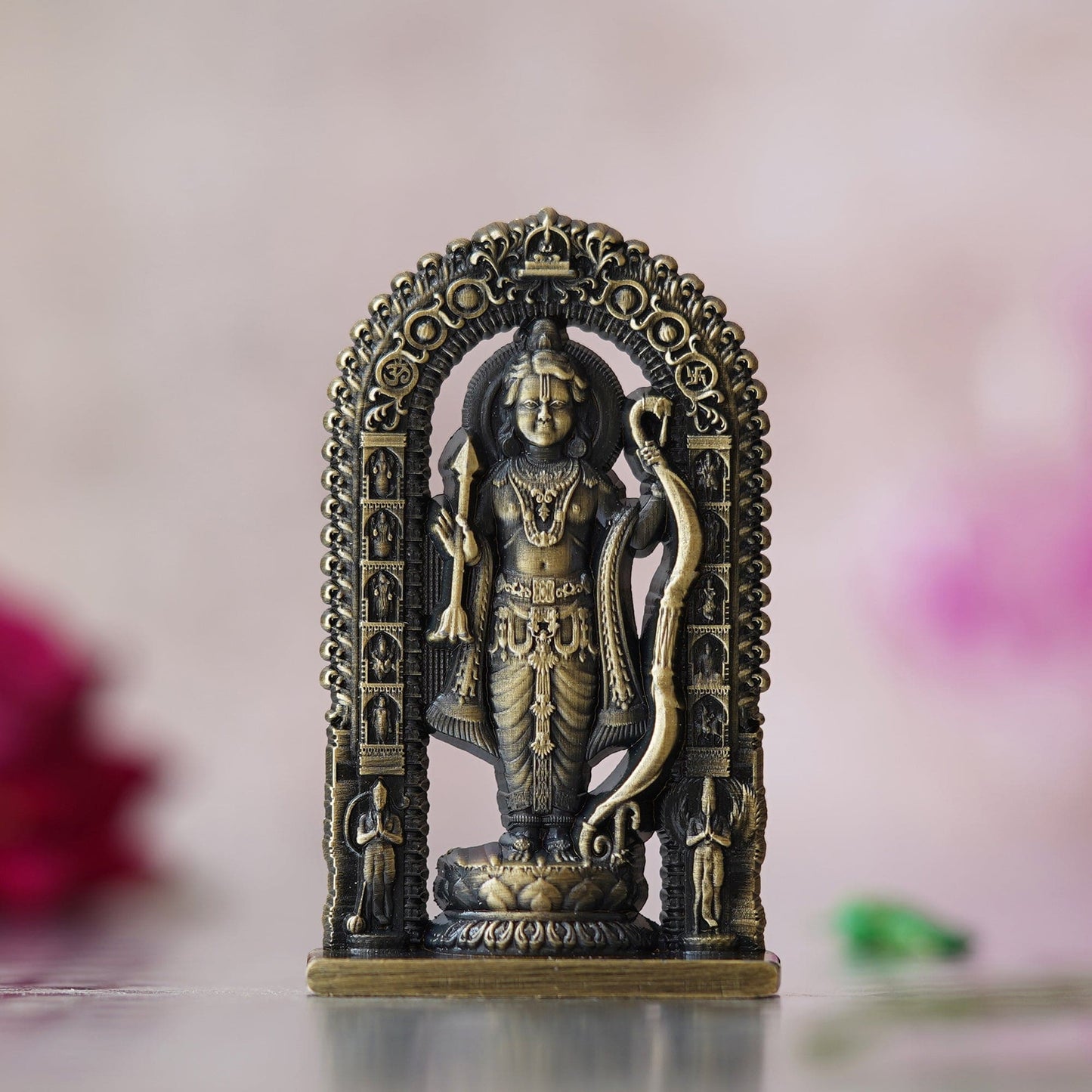 Webelkart Premium Ram Lalla Statue for Car Dashbord and Home Decor | Ram Lalla Idol yodhya Shree Ram Murti Showpiece (2.75" Inches-Metal) (Green)- ram lalla idol online