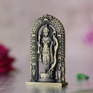 Webelkart Premium Ram Lalla Statue for Car Dashbord and Home Decor | Ram Lalla Idol yodhya Shree Ram Murti Showpiece (2.75" Inches-Metal) (Green)- ram lalla idol online
