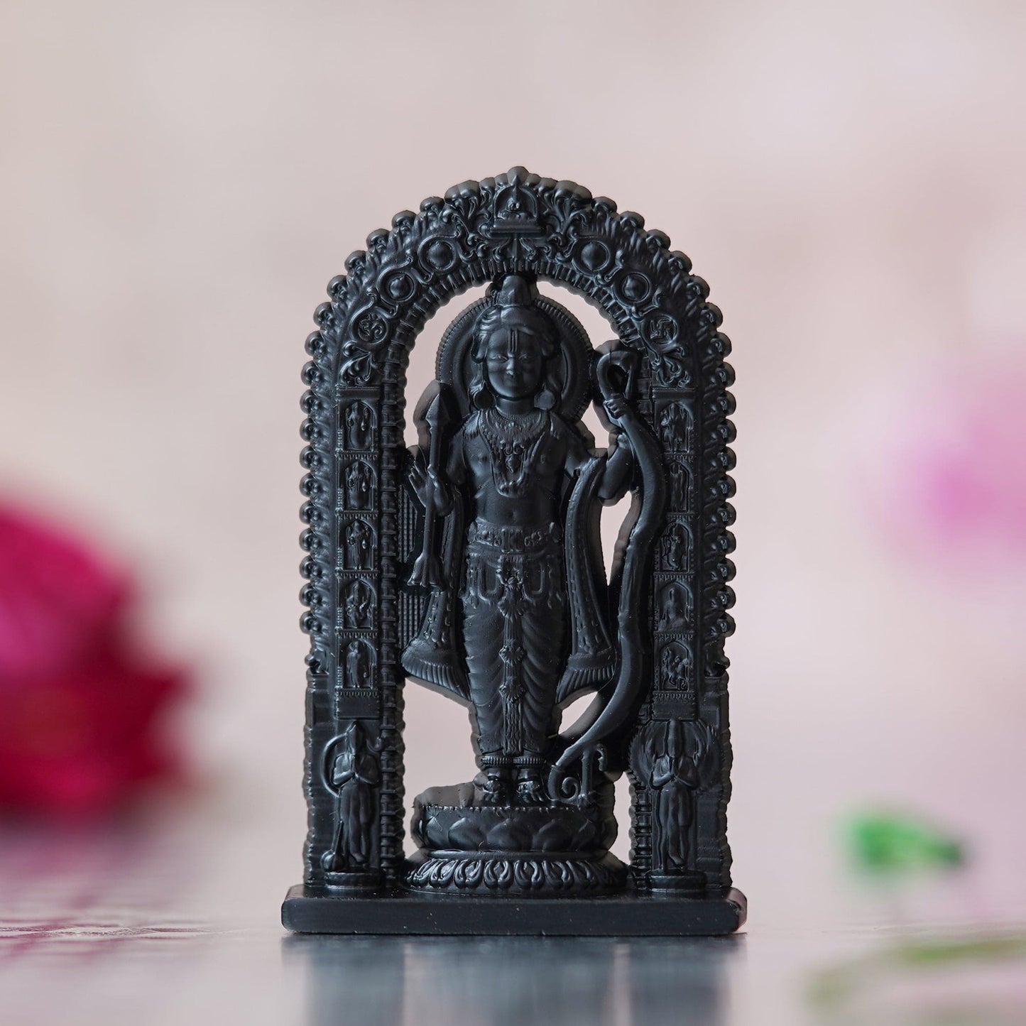 Webelkart Premium Ram Lalla Statues for Car Dashboard and Home Decor | Ram Lalla Idol Ayodhya Shree Ram Murti Showpiece (2.75" Inches-Metal) (Black)