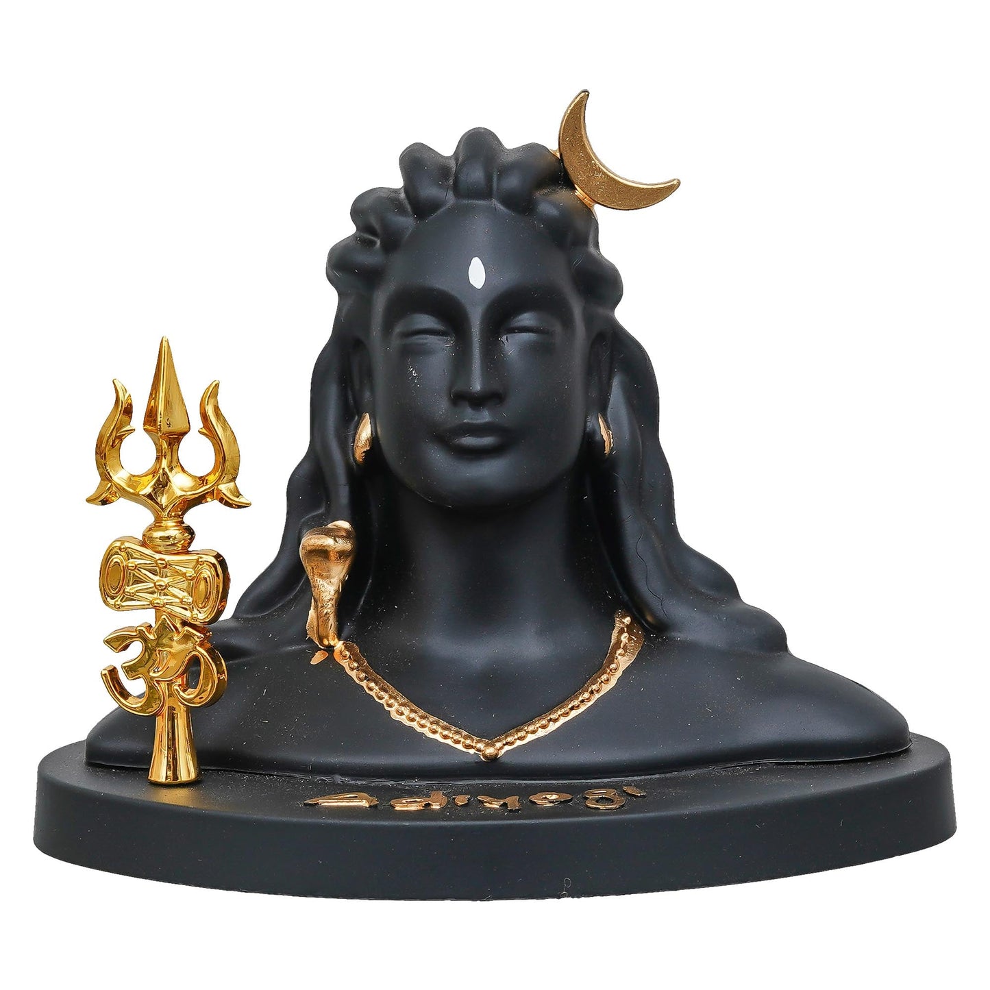 Webelkart Premium Resin Adiyogi Shiva Idol with Trishul for Home Decor - Adiyogi Showpiece for Car Dashboard Shiva Idol for Pooja/Office Decor (Self Adhesive 6" Inches) Shivratri Gift Statue