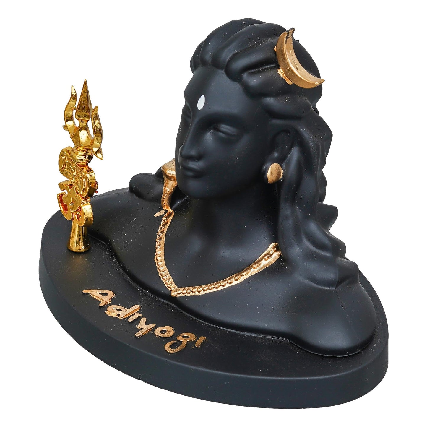 Webelkart Premium Resin Adiyogi Shiva Idol with Trishul for Home Decor - Adiyogi Showpiece for Car Dashboard Shiva Idol for Pooja/Office Decor (Self Adhesive 6" Inches) Shivratri Gift Statue