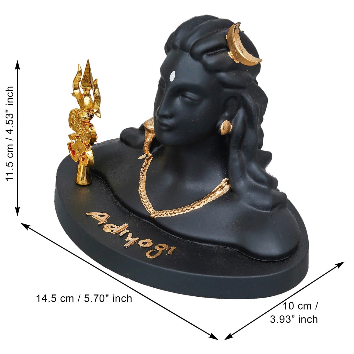 Webelkart Premium Resin Adiyogi Shiva Idol with Trishul for Home Decor - Adiyogi Showpiece for Car Dashboard Shiva Idol for Pooja/Office Decor (Self Adhesive 6" Inches) Shivratri Gift Statue