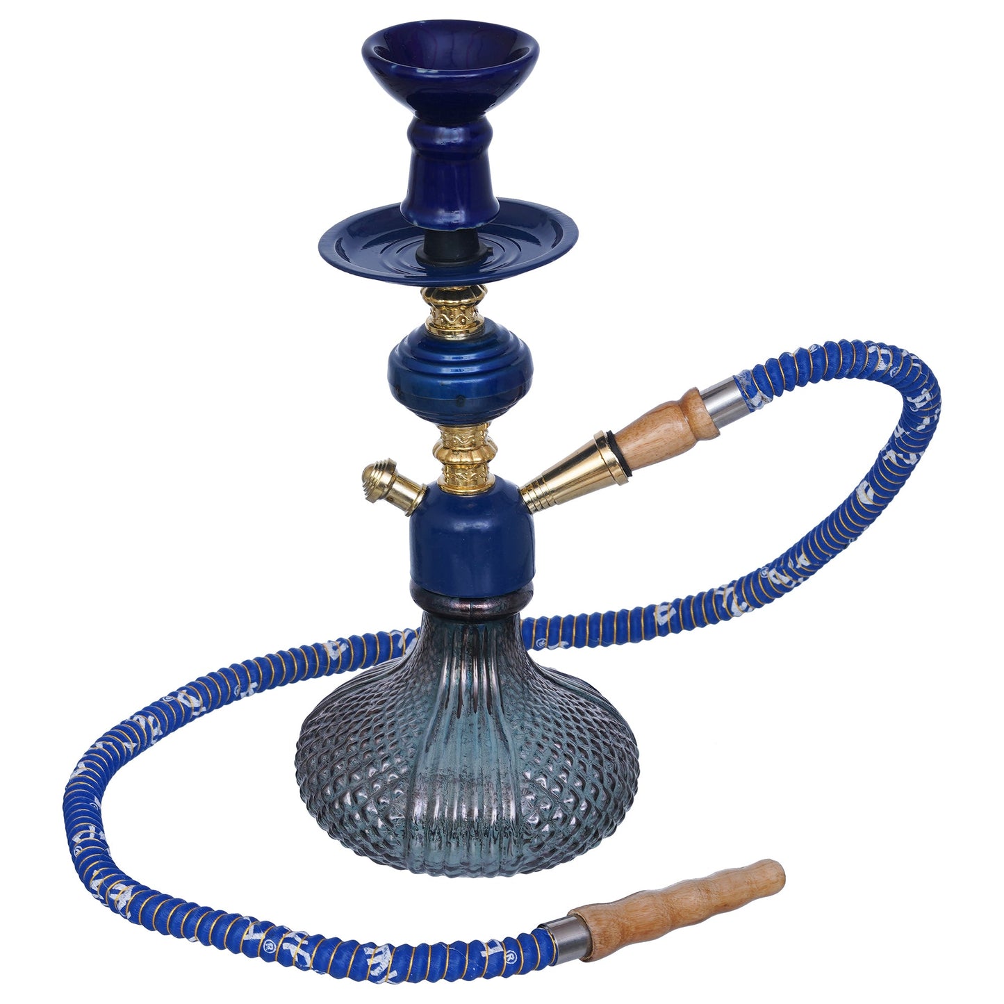 JaipurCrafts Premium Black Blue Russian Hookah Set (12.20" Inches) Hookha For Home Decor Hookha