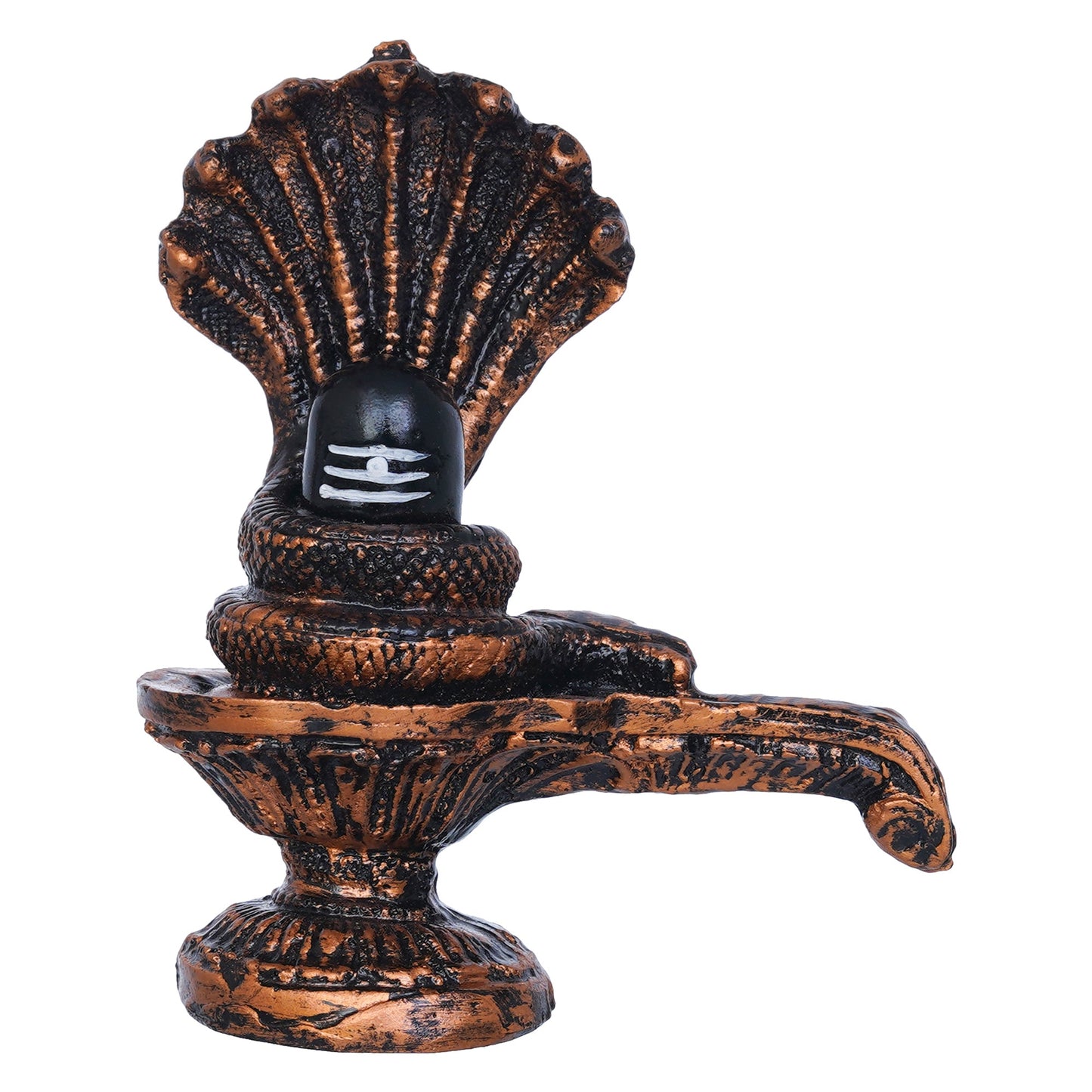 Webelkart Premium Shivling with 5 Sheshnaag Showpiece for Pooja Decor Shivling Statue Idol, Mahadev Murti, Lord Shankara for Home Decor (Shivling with 5 Sheshnaag 5.11" Inches)