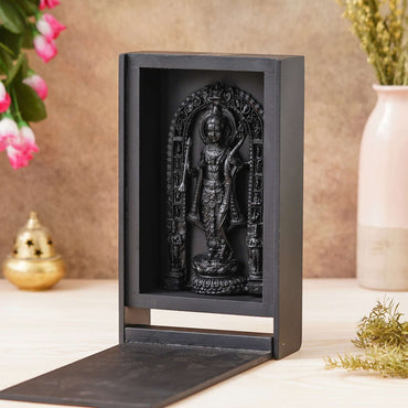 JaipurCrafts Antique Lord Ayodhya Ram Idol Murti Showpiece | Ram ji ki Murti Lalla Statue in Ayodhya Mandir for Home and Office Decor -Full Black