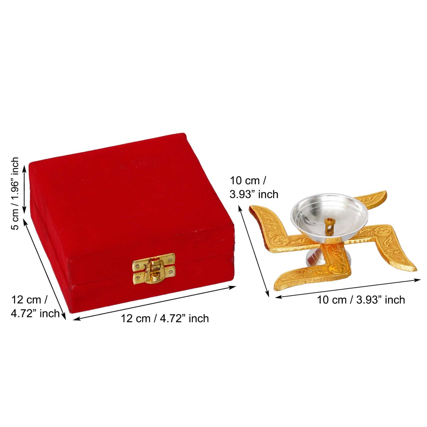 JaipurCrafts Premium Brass Swastik Diya for Pooja | Diwali Pooja Decoration | Brass Diya for Pooja | Akhand Diya