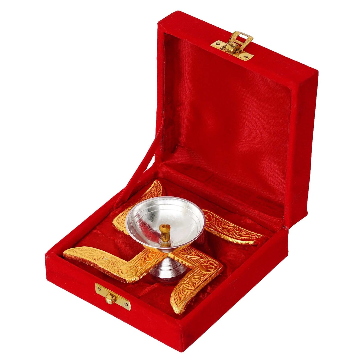 JaipurCrafts Premium Brass Swastik Diya for Pooja | Diwali Pooja Decoration | Brass Diya for Pooja | Akhand Diya