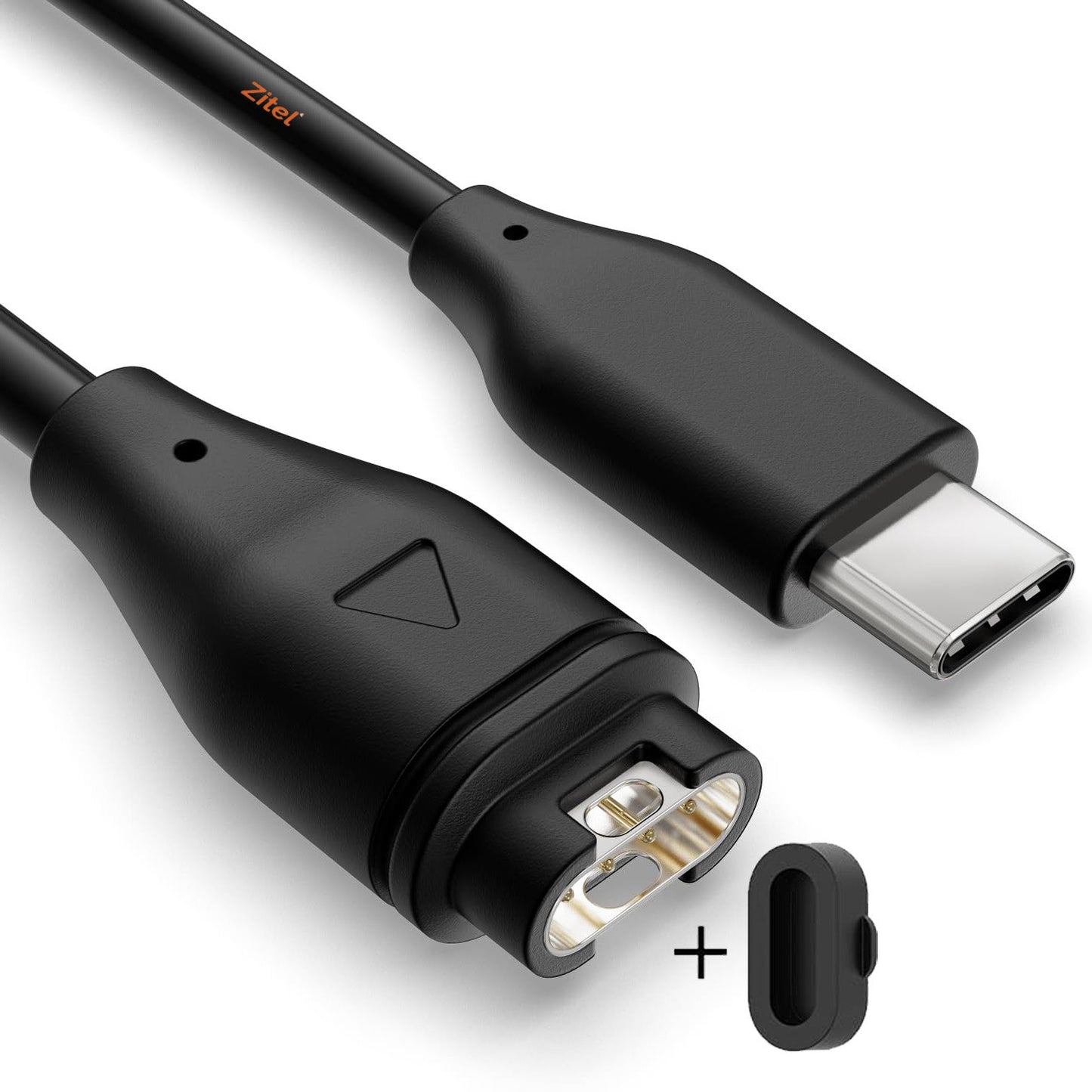 Zitel Type C Charger for Garmin Fenix 8, 7/7S/7X, 6/6S/6X Pro, 5/5S/5X Plus, Forerunner, Vivoactive, Approach, Vivomove, Instinct, Venu With Dust Plug