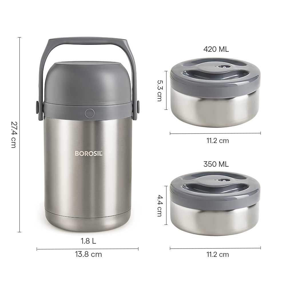Borosil Hot n Fresh Lunchbox, 3 container