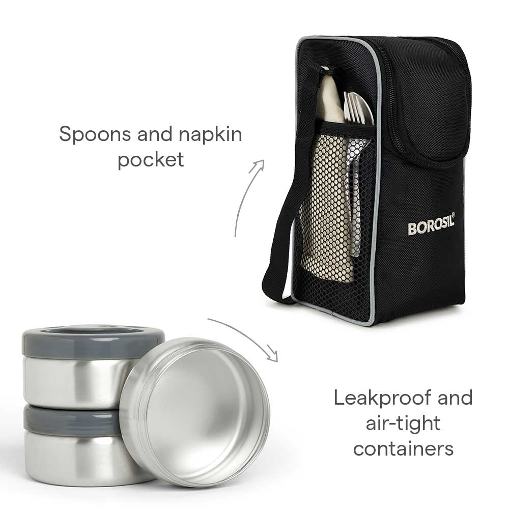 Borosil Hot n Fresh Lunchbox, 3 container