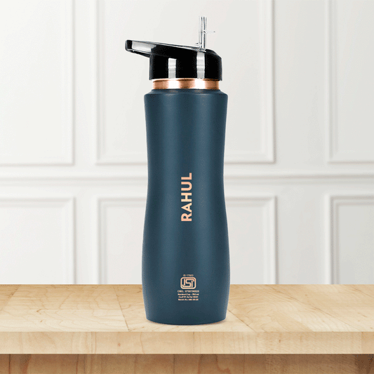 Borosil Sipper Copper Bottle, Grey, 750ml, Personalised